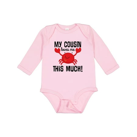 

Inktastic My Cousin Loves Me Boys Gift Baby Boy or Baby Girl Long Sleeve Bodysuit