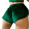 thumbnail image 6 of ZyeKqe Women's Velour Shorts Mid Rise Yoga Running Short Butt Lifting Booty Shorts Retro Mini Pants Dance Bottoms, 6 of 6
