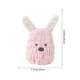 thumbnail image 3 of Pink 7.87×9.84 Incheaster Bunny Kids Hair Drying Cap Soft Thick Absorbent Quick Dry Shower Cap For Children Bathroom Bathing And Home Daily Use, 3 of 7