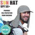 thumbnail image 3 of Tirrinia 2 In 1 Outdoors UPF 50+ UV Protection Sun Hat for Womens, One Size Female Sports Baseball Cap Gardening Fishing Hat with Neck Flap, Gray, 3 of 8