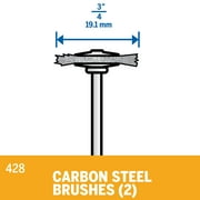 Dremel 428-02 3/4 Carbon Steel Brush Rotary Tool Accessory Bit for Cleaning and Polishing, 2 Pieces