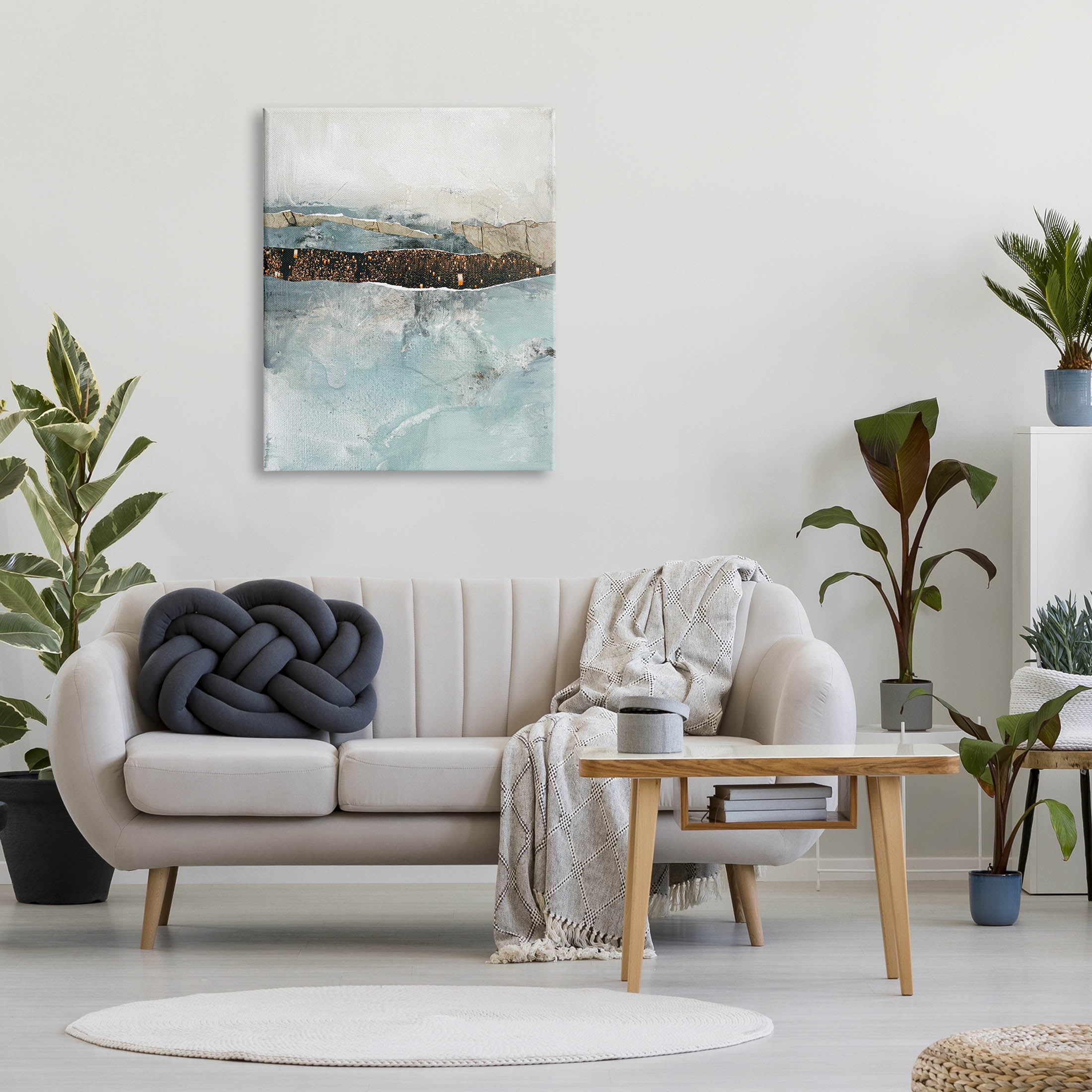 Stupell Industries Layered Mixed Media Collage Painting Gallery Wrapped Canvas Print Wall Art, Design by Design Fabrikken