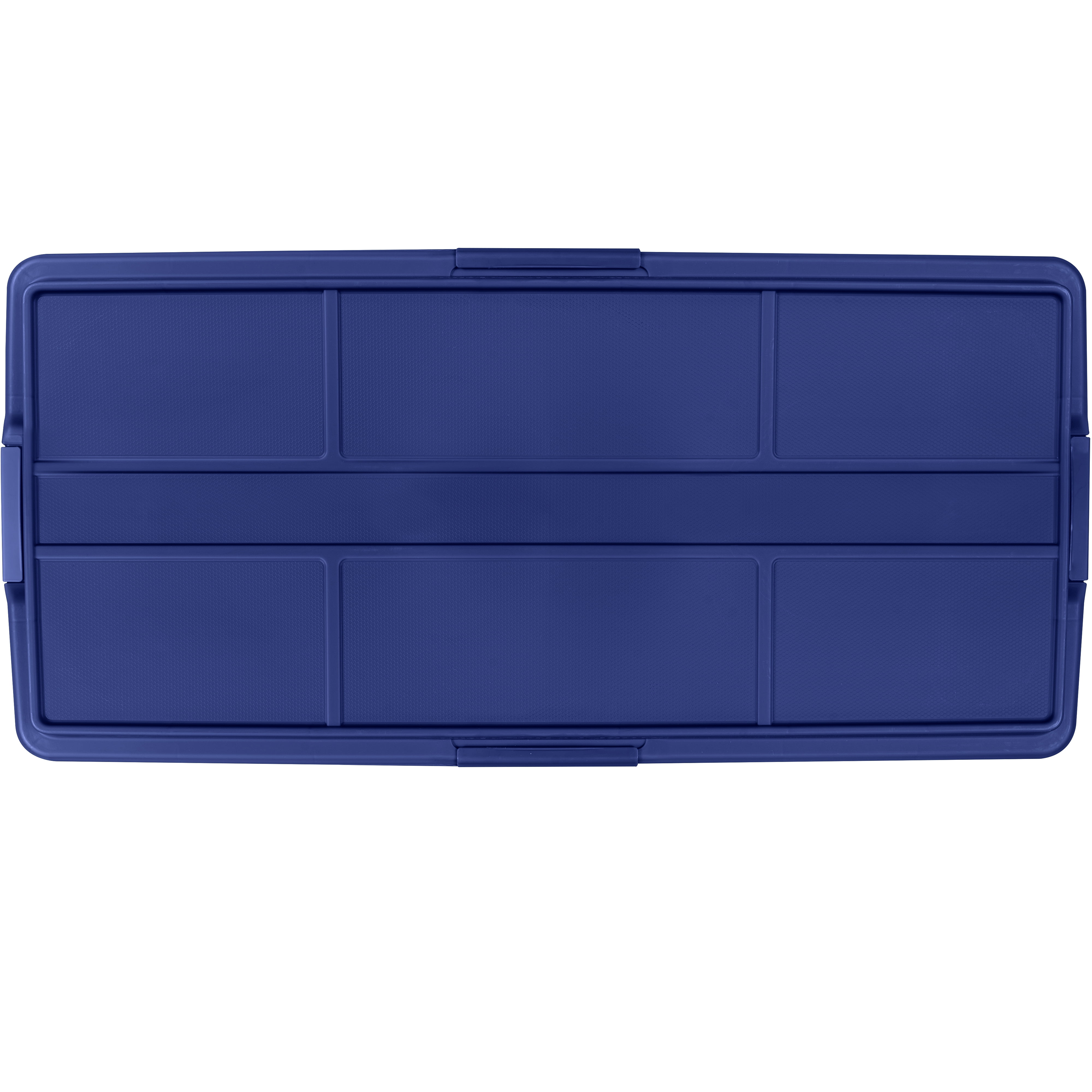 Hefty HI-RISE 28 Gallon Large Latching Storage Bin, Plastic Latched Storage Container with HI-RISE Lid, Blue