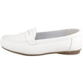 thumbnail image 5 of ABSOLUTE FOOTWEAR Womens Action Leather Slip On Mocassin Summer Loafers - White - US 10, 5 of 7