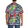 thumbnail image 3 of KLL Trendy Colorful Pineapples 1 Print Men's Shirt Short Sleeve Button Down Summer Cuba Beach Shirts- Medium, 3 of 5
