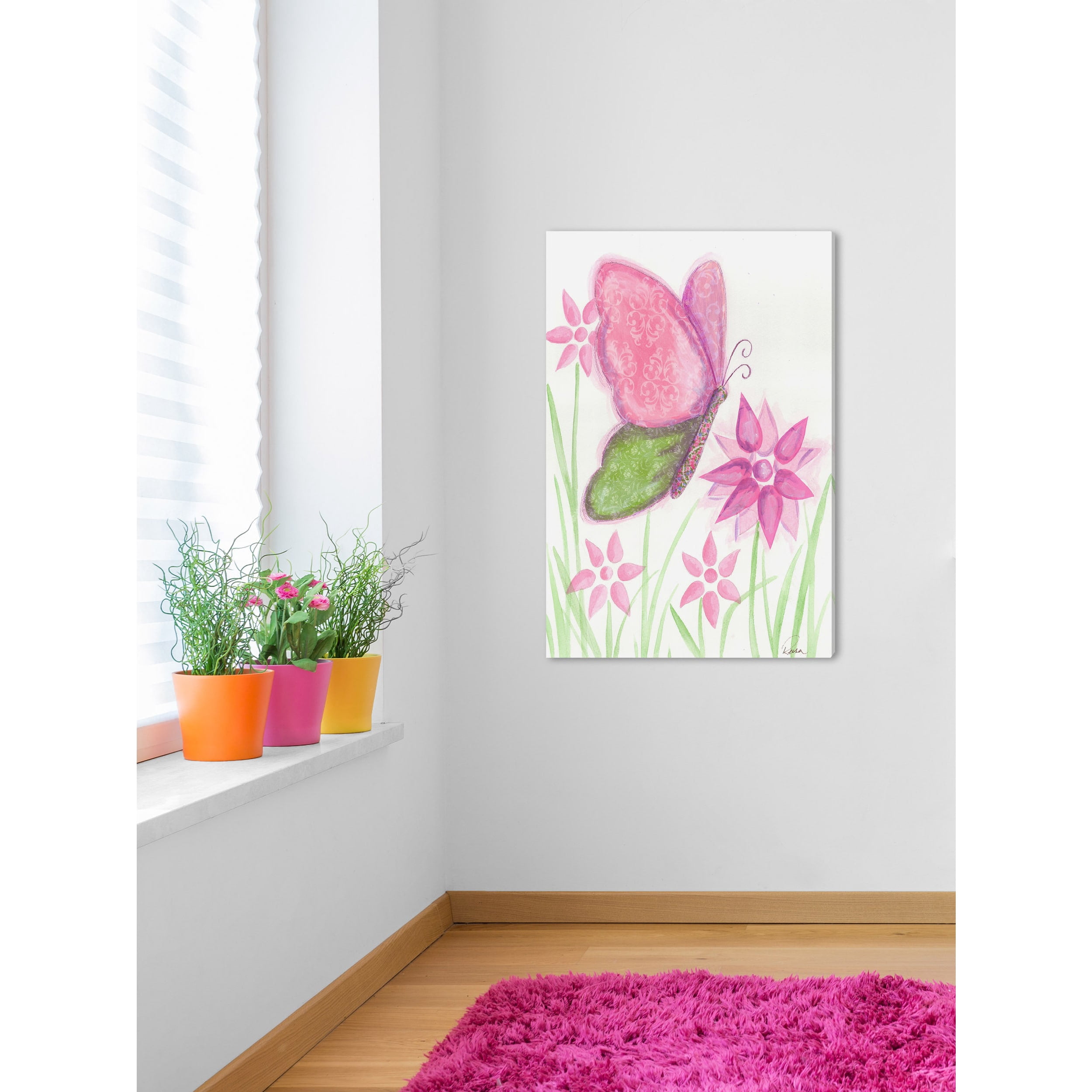 Marmont Hill "1 Butterfly" by Reesa Qualia Painting Print on Wrapped Canvas