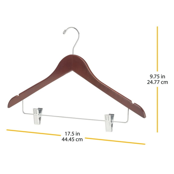 Whitmor 5732-13784-100-MGY Straight Wood Skirt Hangers - Set Of 100