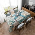 thumbnail image 4 of Teal Starfish Coastal Rectangle Tablecloth, Summer Beach Nautical Retro Waterproof & StainResistant Tablecloth, Washable Oil-proof Table Cover for Dining/Party/Wedding/Camping/Buffet 60x84 In, 4 of 9