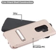 thumbnail image 3 of Kaleidio Case For Samsung Galaxy S9 Plus G965 [Vector Armor] Slim TPU [Shockproof] [Brushed Metallic] Hybrid Kickstand Carbon Fiber Accent Cover w/ Overbrawn Prying Tool [Rose Gold/Black], 3 of 4