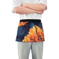 thumbnail image 2 of Vibrant Orange Flowers Server Apron with 3 Pockets Waist Apron for Waiter Waitress, 2 of 7