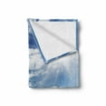 thumbnail image 2 of Winter Soft Flannel Fleece Blanket, Idyllic Snow Covered Mountain Forest Frozen Icy Highland Nordic Peaks Scenery, Cozy Plush for Indoor and Outdoor Use, 70" x 90", Pale Blue White, by Ambesonne, 2 of 6