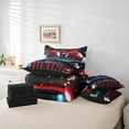 thumbnail image 5 of Teens Boxing Bed In A Bag 7 Piece King Size, Sports Games Sheet Set With Comforter Adult Men, Boxing Gloves Bedding Sets Athlete Silhouette Bed Set With Pillow Cases, Blue Red, 5 of 5