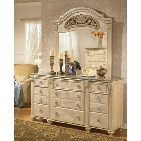 UPC 024052213652 product image for Ashley Saveaha 9 Drawer Wood Triple Dresser in Beige | upcitemdb.com
