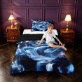 thumbnail image 4 of Manfei Traditional Eastern Dragon Animals Twin Comforter Sets,Flower Crane Bedding Set,Navy,Black Reversible,2-Piece,1 Comforter and 1 Pillowcase, 4 of 7