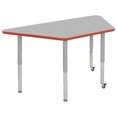 thumbnail image 1 of ECR4Kids 30in x 60in Trapezoid Contour Thermo-Fused Adjustable Activity Table Grey/Tangerine/Silver - Super Leg, 1 of 2