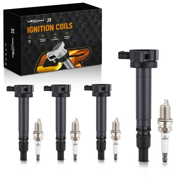 maXpeedingrods UF323 Set of 4 Ignition Coil Pack and Iridium Spark Plugs Fit for Toyota Tacoma 2000-2004 4Runner, Ignition Coil Kit Replaces 9091902237