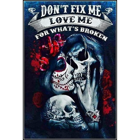 Diamond Painting Kits for Adults, Halloween Diamond Art Full Drill Round Crystal Diamond gem 5D Skull Diamond Dotz Suitable Home Wall Decor 12x16inch