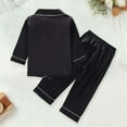 thumbnail image 5 of Hjtefg Toddler Boys Girls Long Sleeve Solid Tee Shirt Pants Casual Outfits Smooth Two Piece Set Soft Loungewear for Home Relaxation,Color: 1-Black Size: 3-4 Years, 5 of 8