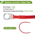 thumbnail image 3 of Cable de inversor de batería rojo de 1 pie, 8 AWG, con terminales de 3/8" de cobre estañado, 1 pieza, 3 of 7