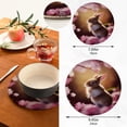 thumbnail image 3 of SKYSONIC 2Pcs Spring Lovely Rabbit Pot Holders Trivets, Watercolor Pink Flowers Cotton Thread Weave Trivet Heat Resistant Mats for Hot Dishes Pot Teapot Protection Table Decorative, 3 of 7