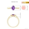 thumbnail image 4 of ANGARA Natural Tapered Shank Amethyst Solitaire Ring with Diamond Accents in 14K Yellow Gold for Women (Size-7x5mm) | February Birthstone, Anniversary, Jewelry Gift for Women | Natural Amethyst Ring, 4 of 8