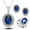 Dark Blue, variant on Earrings for Women Crystal Necklace Wedding Rings for Women Fashion Style Jewelry Set Crystal Ring Earrings Necklace Women Wedding Jewelry