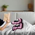 thumbnail image 3 of LOL Soft Flannel Fleece Blanket, Retro Lettering with Shadows in Vintage Pop Art Style Chat and Messaging, Cozy Plush for Indoor and Outdoor Use, 60" x 80", Pink Pale Pink and Black, by Ambesonne, 3 of 5
