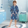 thumbnail image 5 of FORMRS Niños Bathrobe Unisex Hooded Robe Soft Plush Pajamas Sleepwear, Size 2-3T, Blue Jellyfish, 5 of 7