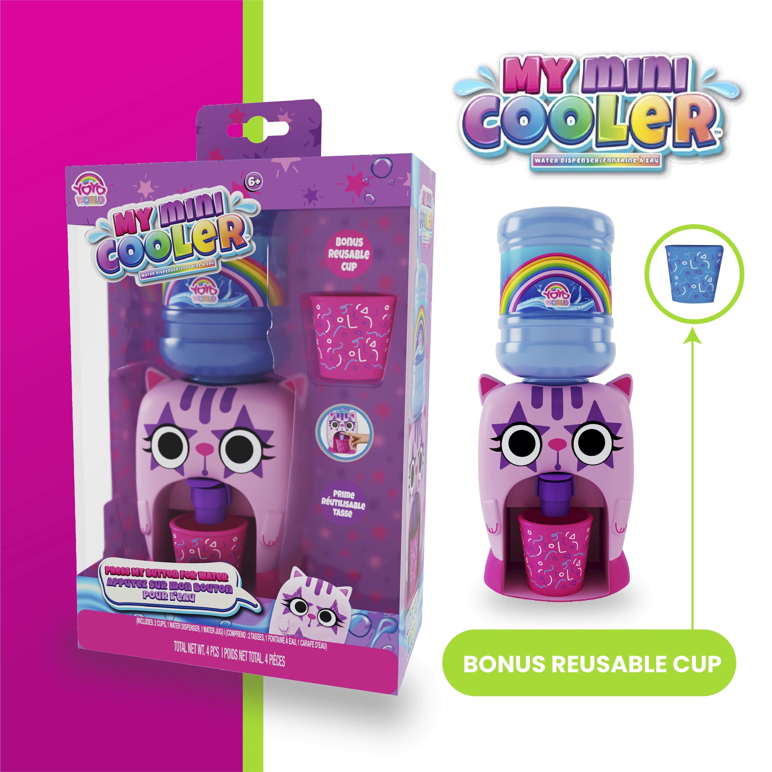 Yoyo World My Miniature Cooler Water Dispenser for Kids, Kitty Kat, Unisex