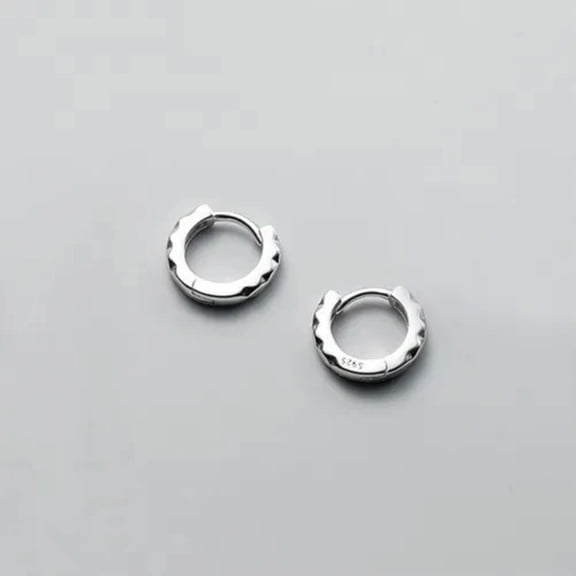 QQTDFG 925 Sterling Silver Huggie Hoop Earrings Jewelry A4358-Silver - 10 mm