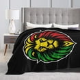 thumbnail image 4 of DouZhe Ultra-Soft Micro Fleece Lightweight Flannel Bed Blanket, Jamaican Rasta Lion Head Print Cozy Warm Throw Blankets, 40"x30", 4 of 7