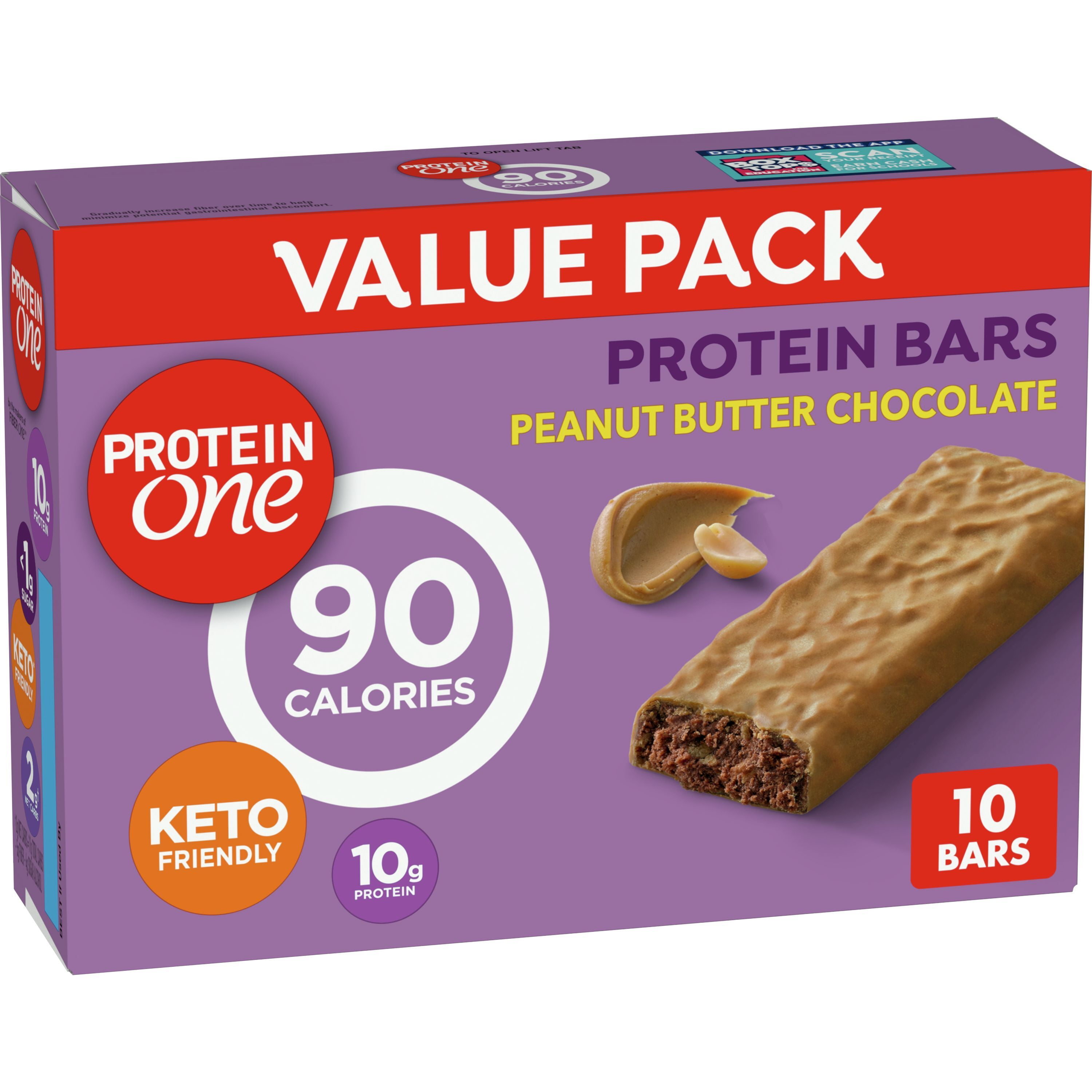 Protein One 90 Calorie Keto Protein Bars, Peanut Butter Chocolate, 10 ct