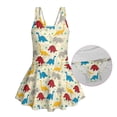 thumbnail image 6 of Uourmeti Playful Cartoon Dinosaur Skirted One-Piece Swimsuit for Girls - Quick Dry, Stretchy Swim Dress for Beach & Pool Vacations, 6 of 8