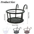 thumbnail image 3 of Gnwei Plant Hanger Indoor Outdoor Hanging Planter Shelf Decorative Flower Pot Plant Holder Outdoor Flower Stand Rail Metal Fence Balcony Plant Stand Hanging Basket Holder Round, 3 of 9