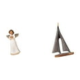 thumbnail image 6 of CarpNettore Angel Resin Figurine And Sailboat Sculpture Set Resin Angel Statue Figurine Home Decor Indoor Shelf Sailboat Model Ornament Lightweight Resin Suitable, 6 of 8