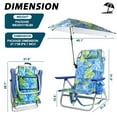 thumbnail image 5 of BOSSIN Backpack Beach Chair with Umbrella for Adults, Folding Heavy Duty Camping Chair with Large Pockets, Cup Holder and Towel Rack, 5 of 8