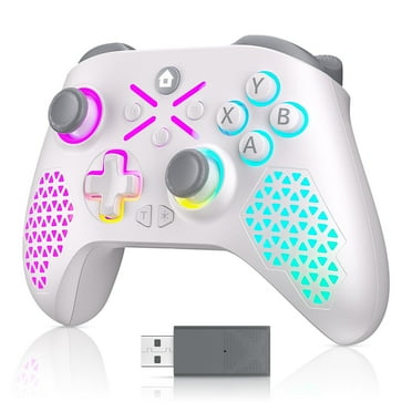 Upgraded Wireless Controller with 7 Colors RGB Light for Xbox Controller, Xbox One Series X|S,Consoles,Steam PC Windows, Dual Vibration/Turbo/Programmable, with 3.5mm Audio Jack, 2.4GHZ Adapter