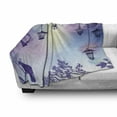 thumbnail image 3 of Lantern Soft Flannel Fleece Throw Blanket, Street in a Sinister Violet Environment Raven on a Branch Night, Cozy Plush for Indoor and Outdoor Use, 60" x 80", Violet Multicolor, by Ambesonne, 3 of 6