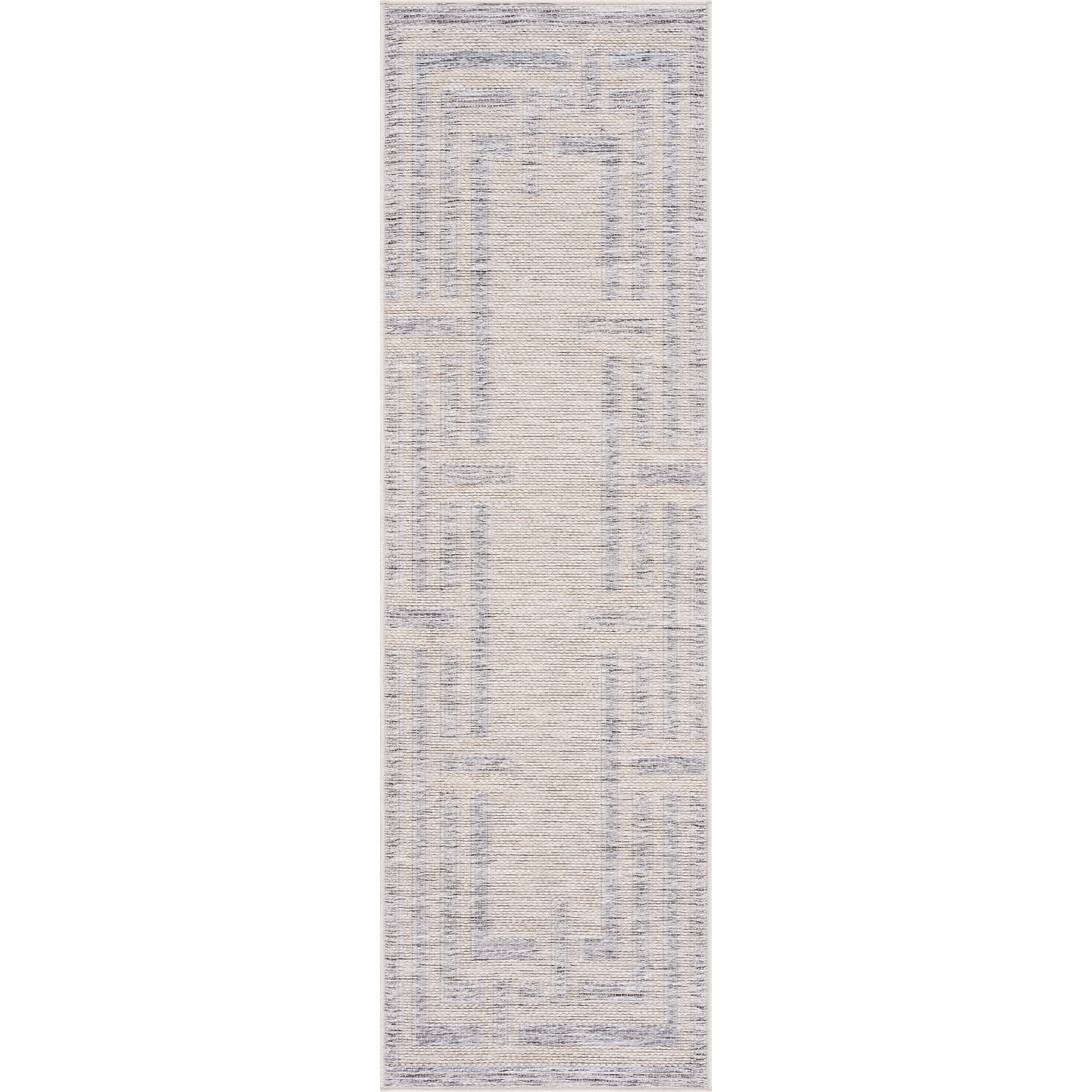 Bliss Rugs Bailey Transitional 2' x 7' Natural and Gray Indoor Outdoor Area Rug