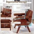 thumbnail image 5 of LAZZO Accent Chair, Faux Leather Upholstered Armchair for Living Room, Office and Bedroom, Brown, 5 of 7