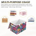 thumbnail image 6 of Yayeee Collapsible Cube Storage Bin with Lid Fabric Closet Decorative Basket with Handles, Charming Floral Pattern, 6 of 7