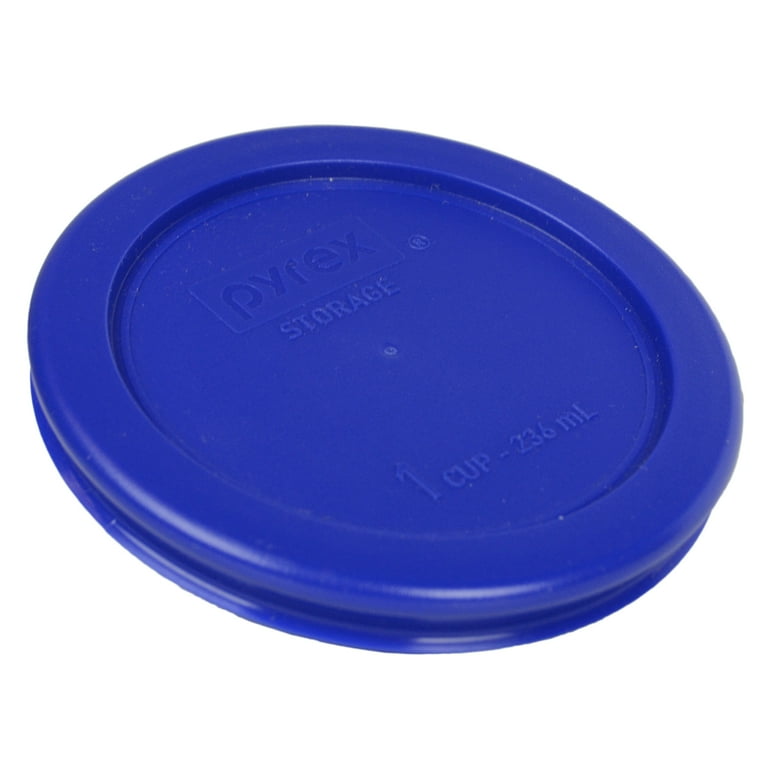 4-cup Round Dark Blue Plastic Lids, 6-pack