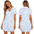 thumbnail image 7 of TaTaai Women's Nightgown with Collared Neck, Short Sleeves, Functional Pocket, and Breathable Everyday Fit Gift, 7 of 7