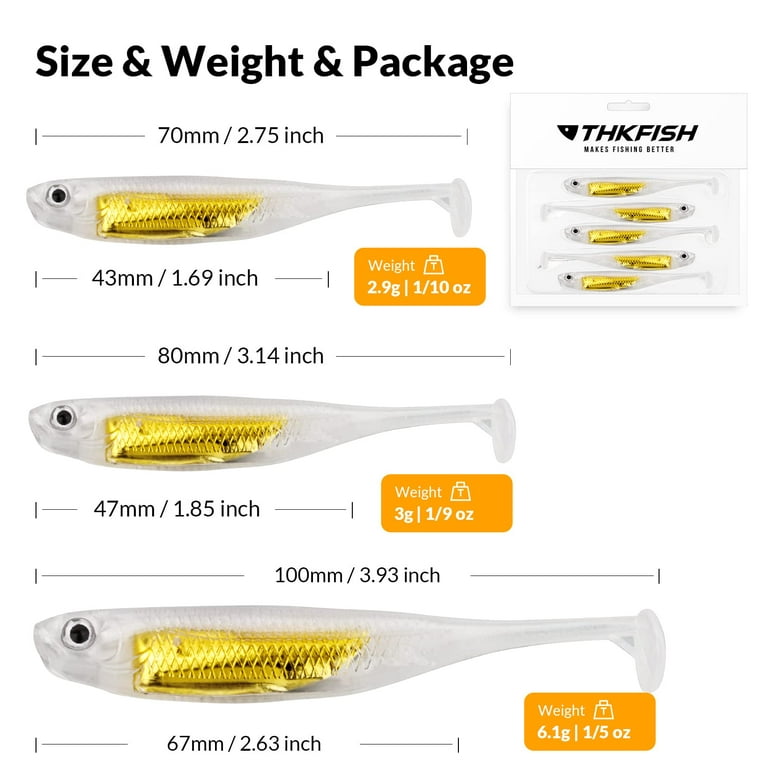 Soft Plastic Swimbait Paddle Tail Shad Lure Soft Bass Shad Bait Shad Minnow Paddle  Tail Swim Bait for Bass Trout Walleye Crappie 2.75in 3.14in 3.94in 5in 