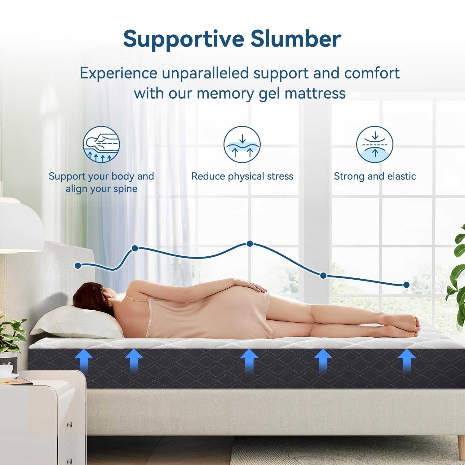 EDX 6 Inch Twin Cooling Gel Memory Foam Mattress, CertiPUR US Certified Fiberglass Free Pressure Relief Bed in a Box