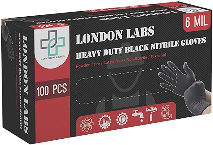 L XL 5 MIL T. Gloves Nitrile Black 20-50-100pcs Powder Free / Heavy Duty 