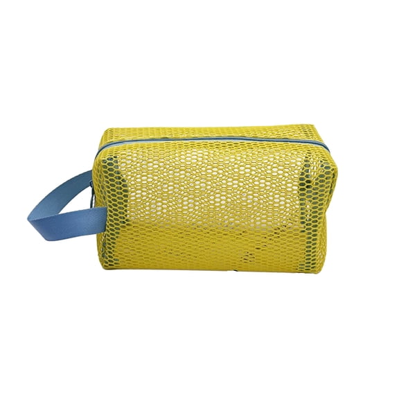 Leodye 1PCS Mesh Large Capacity Beach Tote Bag Dopamine Color Portable Travel Makeup Organizer for Swimming Vacation Outdoor Daily Trip -7.08 x 3.14 x 3.54 in