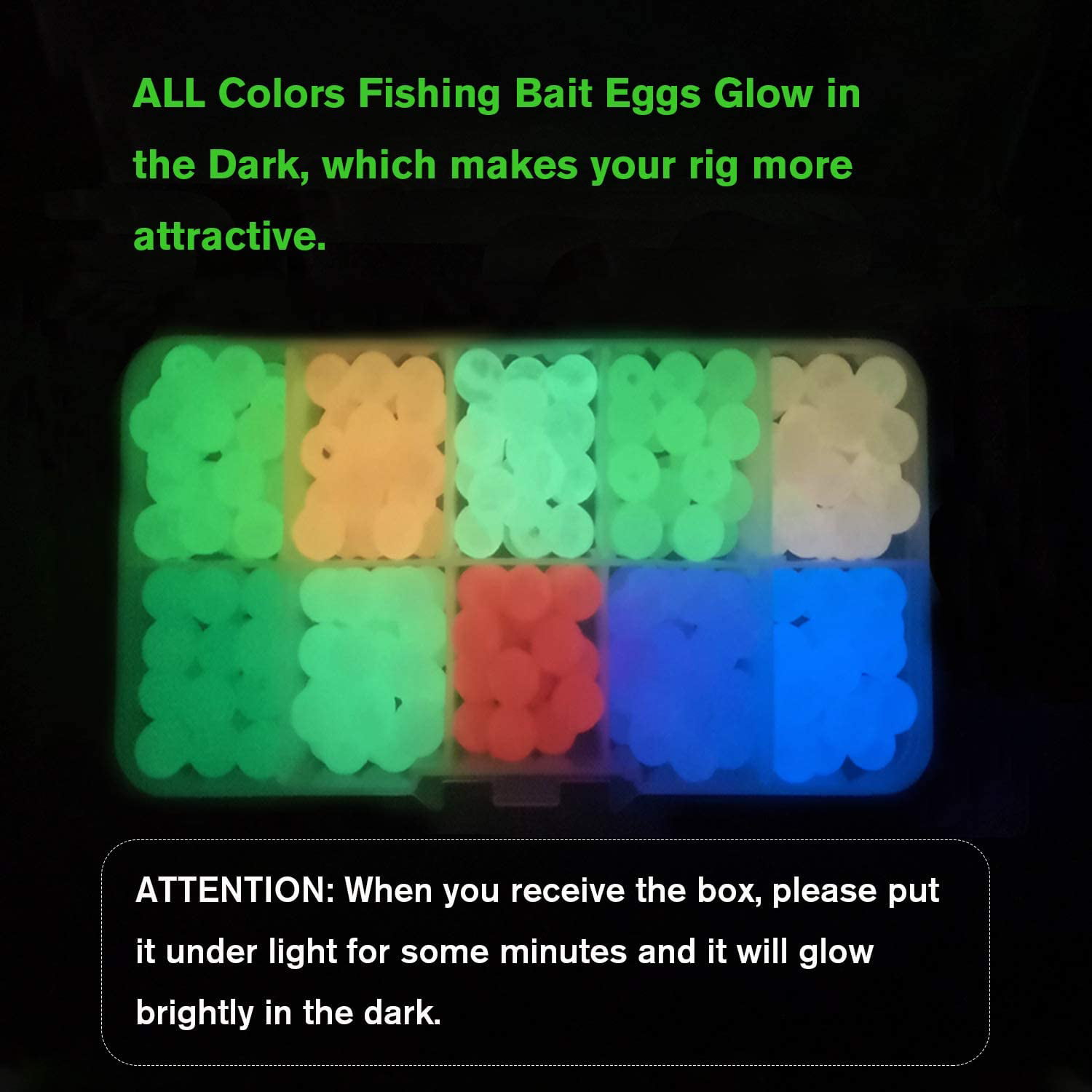 0.24in 250pcs 0.32in 0.39in Dovesun Fishing Beads Assorted Beads Fishing Bait Eggs 10 Colors Glow in Dark/Laser/Colorful 0.2in 600pcs 120pcs 1000pcs 