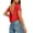Red, variant on Women's Casual Backless Hollow Out Short Sleeve Round Neck T-Shirt