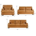 thumbnail image 3 of Naomi Home 3 Piece Glam Leather Folding Living Room Set Tan, 3 of 8
